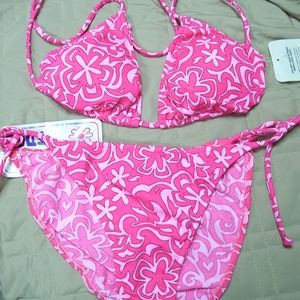 NWT VENUS Edge Bikini Swimsuit L Tie Sides Cute!